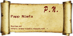 Papp Nimfa névjegykártya